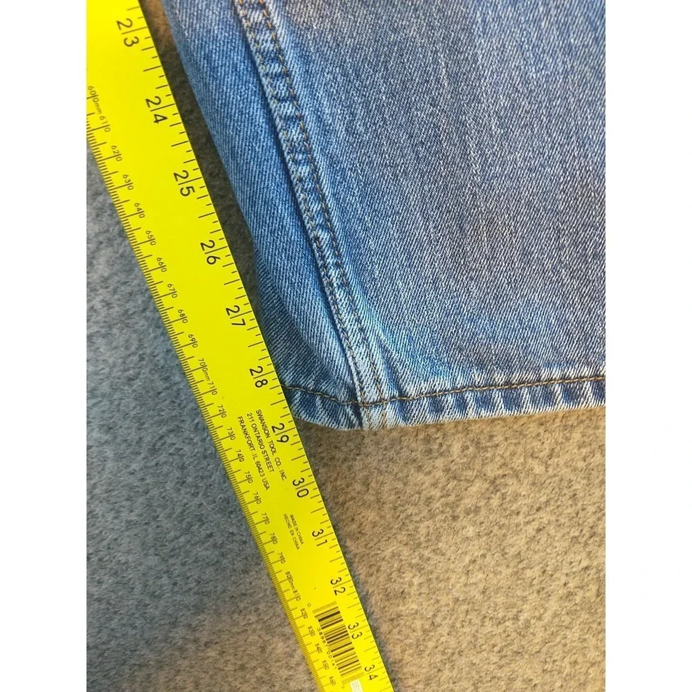 Levis 505 Regular Fit Jeans Mens 38x29 Light Wash Blue Straight Leg Denim Cotton